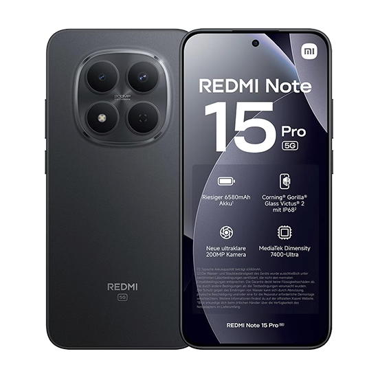 Xiaomi Redmi Note 15 Pro 5G Dual Sim 8GB RAM 512GB - Black 512GB Black Neuf DIDO-technologie